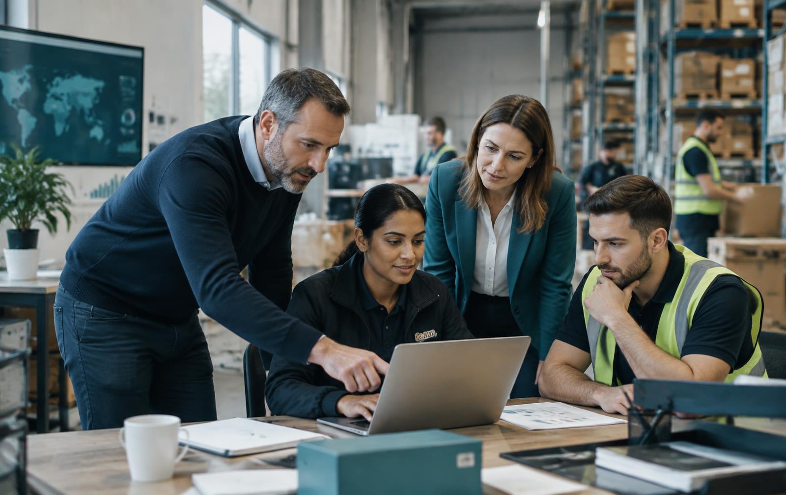 Consultants and an operations team reviewing a working solution